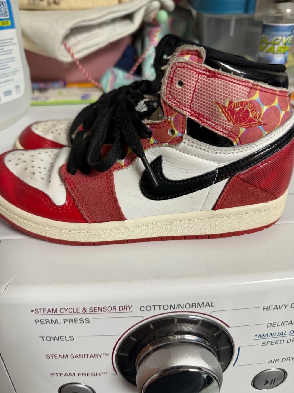 Miles Morales Jordan Kids' High-Top Sneakers - Red/White/Black